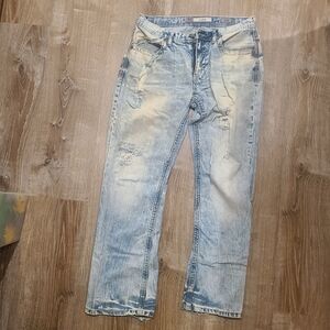Men's BKE Jake Blue Relaxed Distressed Jeans with Vintage Wash
